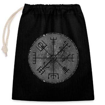 Vegvisir, Wikinger, nordischer wegweiser, norse - Verschließbarer Geschenkbeutel aus Baumwolle (25x30cm) - Schwarz - Vorne