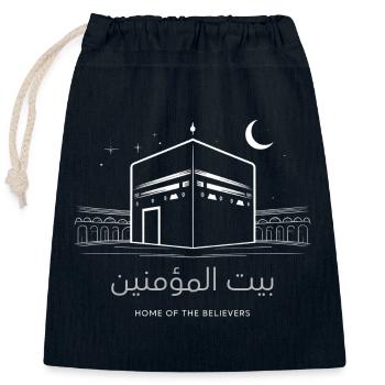 Kaaba Home of the Believers - Closable cotton gift bag (25x30cm) - navy - Front