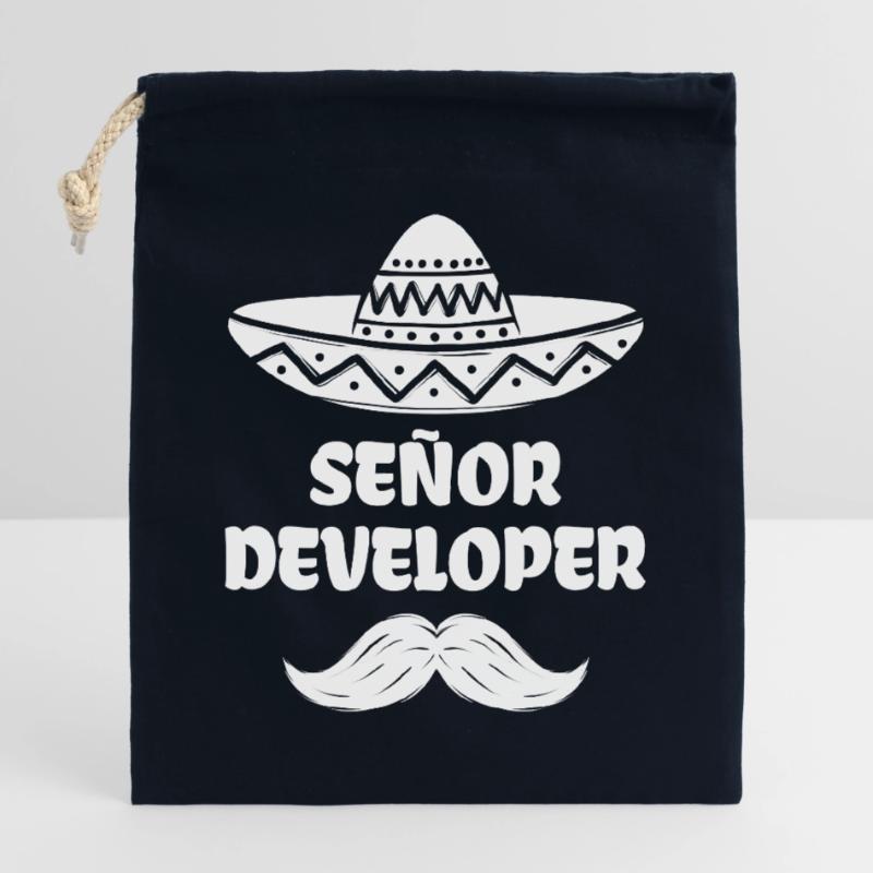Developer Statement Code Computer Science Geek Scripting Closable cotton gift bag (25x30cm)