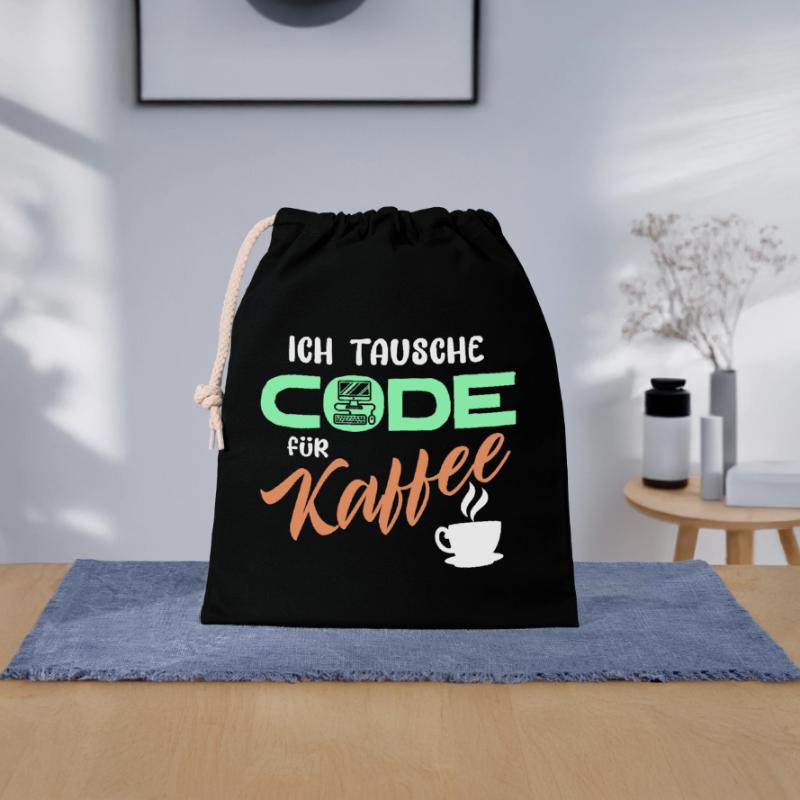 Code Developer Statement Programmer Computer Closable cotton gift bag (25x30cm)