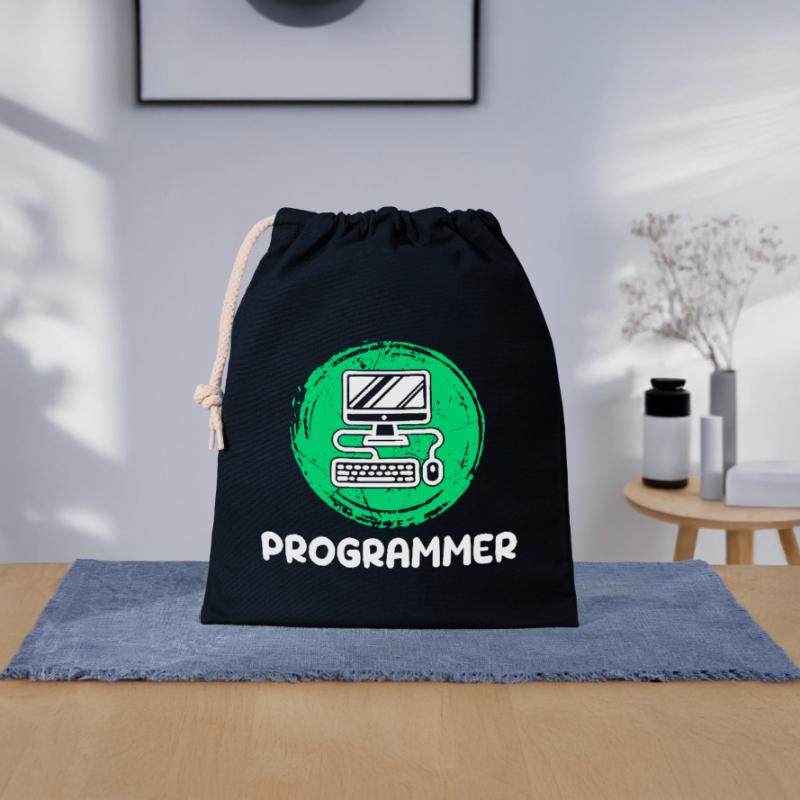 Computer Developer Programmer Computer Geek Closable cotton gift bag (25x30cm)