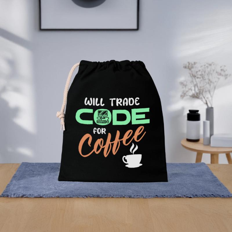 Programmer Developer Code Statement Computer Closable cotton gift bag (25x30cm)