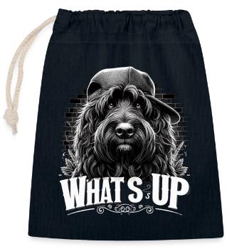 Schapendoes What's Up Gangsta Cool Dog Gift - Closable cotton gift bag (25x30cm) - navy - Front