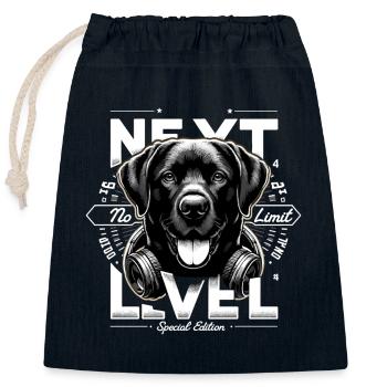 Black Labrador Gangster Next Level Dog Success - Closable cotton gift bag (25x30cm) - navy - Front