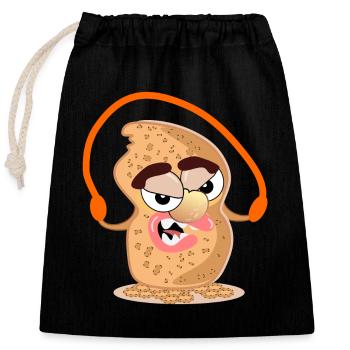 ARACHIDE - Corde à sauter Corde à sauter Fitness - Sac cadeau en coton avec cordon (25 x 30 cm) - noir - Devant