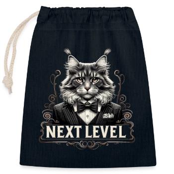 Maine Coon Cat Next Level Suit Success Gift - Closable cotton gift bag (25x30cm) - navy - Front
