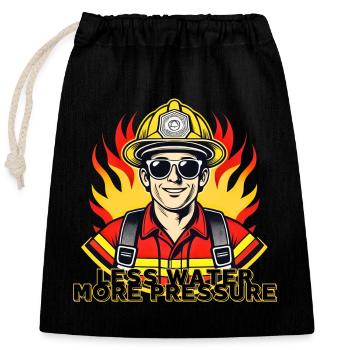Moins d’eau, plus de pression - Sac cadeau en coton avec cordon (25 x 30 cm) - noir - Devant