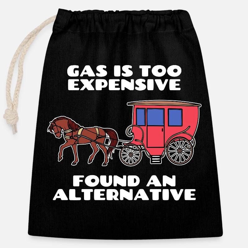 Energiespeicher Tanken Statement Energie - Verschließbarer Geschenkbeutel aus Baumwolle (25x30cm) - Schwarz