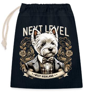 West Highland White Terrier Next Level Gift - Closable cotton gift bag (25x30cm) - navy - Front