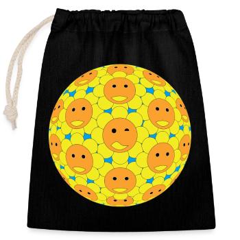 Wearable sunshine - Closable cotton gift bag (25x30cm) - black - Front