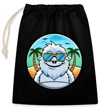 Yeti Lustige Cartoon Sommer Strand Sonnenbrille Aufkleber - Verschließbarer Geschenkbeutel aus Baumwolle (25x30cm) - Schwarz - Vorne
