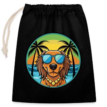 Gordon Setter Hunderasse Cartoon Sonnenbrille Strand - Verschließbarer Geschenkbeutel aus Baumwolle (25x30cm) - Schwarz - Vorne