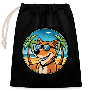 Majestic Tree Hound Dog Breed Cartoon Sunglasses - Closable cotton gift bag (25x30cm) - black - Front