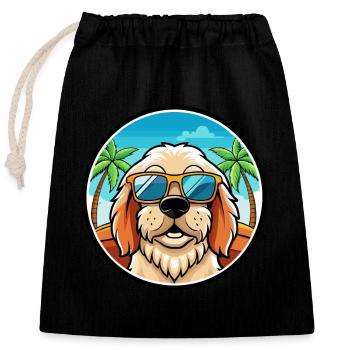 Clumber Spaniel Dog Breed Cartoon Sunglasses Beach - Closable cotton gift bag (25x30cm) - black - Front