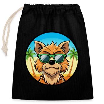 Griffon Bruxellois Hunderasse Cartoon Sonnenbrille - Verschließbarer Geschenkbeutel aus Baumwolle (25x30cm) - Schwarz - Vorne