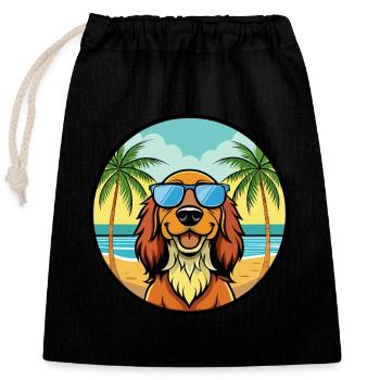 Gordon Setter Hunderasse Cartoon Sonnenbrille Strand - Verschließbarer Geschenkbeutel aus Baumwolle (25x30cm) - Schwarz - Vorne