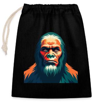 Big Foot Cartoon Character Colorful Pet Animal - Closable cotton gift bag (25x30cm) - black - Front