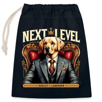 Dudley Labrador Anzug Next Level Hund Königssessel - Verschließbarer Geschenkbeutel aus Baumwolle (25x30cm) - Navy - Vorne