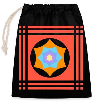 Colour games with a star - Closable cotton gift bag (25x30cm) - black - Front