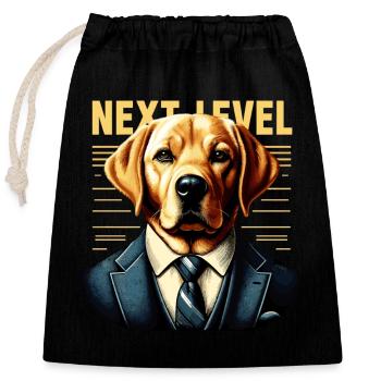 Dudley Labrador Suit Next Level Dog Gift - Closable cotton gift bag (25x30cm) - black - Front