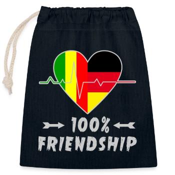 Mali und Deutschland 100% Freundschaft - Verschließbarer Geschenkbeutel aus Baumwolle (25x30cm) - Navy - Vorne