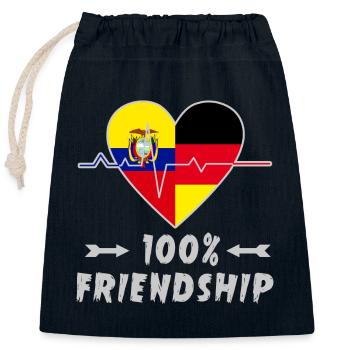 Ecuador und Deutschland 100% Freundschaft - Verschließbarer Geschenkbeutel aus Baumwolle (25x30cm) - Navy - Vorne
