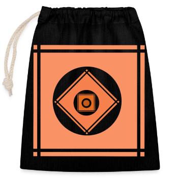 Geometric play of colours - Closable cotton gift bag (25x30cm) - black - Front