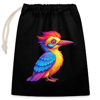 Pic Personnage De Dessin Animé Kawaii Coloré - Sac cadeau en coton avec cordon (25 x 30 cm) - noir - Devant
