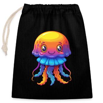 Homme portugais O Guerre Coloré Kawaii Dessin animé - Sac cadeau en coton avec cordon (25 x 30 cm) - noir - Devant