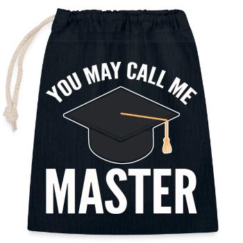 Master's Degree Graduation Ceremony - Closable cotton gift bag (25x30cm) - navy - Front