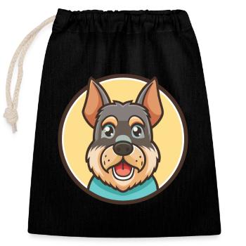 Cesky Fousek Hunderasse Cartoon Kawaii Clipart Haustier - Verschließbarer Geschenkbeutel aus Baumwolle (25x30cm) - Schwarz - Vorne