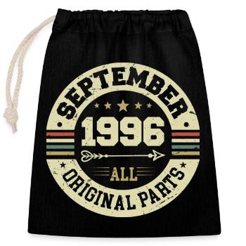 28. Geburtstag 1996 Legendär seit September 1996 - Verschließbarer Geschenkbeutel aus Baumwolle (25x30cm) - Schwarz - Vorne