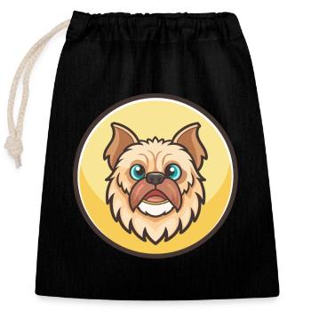 Griffon Nivernais Hunderasse Cartoon Kawaii Clipart - Verschließbarer Geschenkbeutel aus Baumwolle (25x30cm) - Schwarz - Vorne