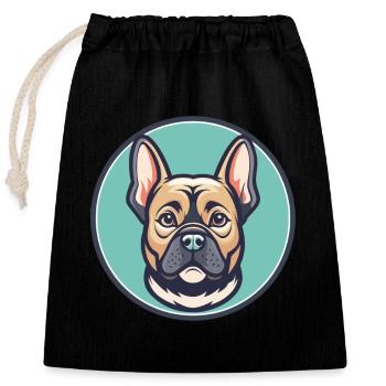 Braque Dauvergne Dog Breed Cartoon Kawaii Clipart - Closable cotton gift bag (25x30cm) - black - Front