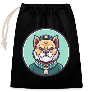 Chinese Imperial Dog Breed Cartoon Kawaii Clipart - Closable cotton gift bag (25x30cm) - black - Front