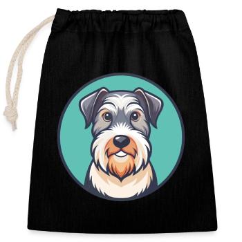 Sealyham Terrier Chien Race Dessin animé Kawaii Clipart - Sac cadeau en coton avec cordon (25 x 30 cm) - noir - Devant