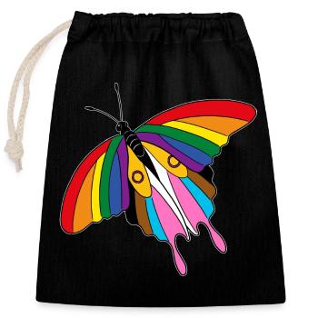 Pride LGBTQ+ Schmetterling Vielfalt colorful free - Verschließbarer Geschenkbeutel aus Baumwolle (25x30cm) - Schwarz - Vorne
