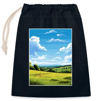 Blackdown Hills Aonb Voyage Affiche Souvenir WPA - Sac cadeau en coton avec cordon (25 x 30 cm) - bleu marine - Devant