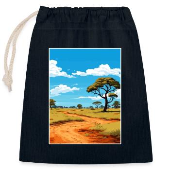 Krüger Nationalpark Südafrika Reiseposter - Verschließbarer Geschenkbeutel aus Baumwolle (25x30cm) - Navy - Vorne