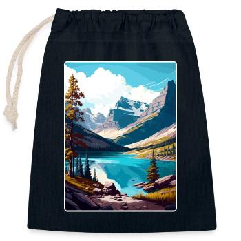 Gletscher-Nationalpark Reiseposter Souvenir WPA - Verschließbarer Geschenkbeutel aus Baumwolle (25x30cm) - Navy - Vorne