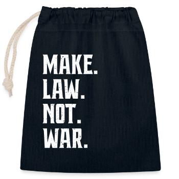 Make Law Not War Anwalt Richter Advokat - Verschließbarer Geschenkbeutel aus Baumwolle (25x30cm) - Navy - Vorne