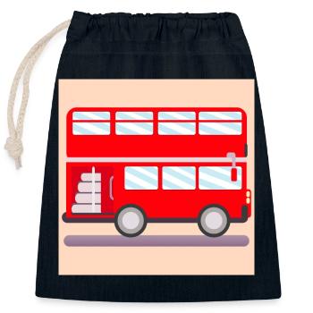 BUS BUS DRIVER - Closable cotton gift bag (25x30cm) - navy - Front