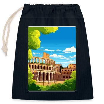 Vérone Italie Affiche de voyage Souvenir Carte Postale Peinture - Sac cadeau en coton avec cordon (25 x 30 cm) - bleu marine - Devant