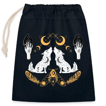 Emblem der Lunaren Wölfe - Verschließbarer Geschenkbeutel aus Baumwolle (25x30cm) - Navy - Vorne