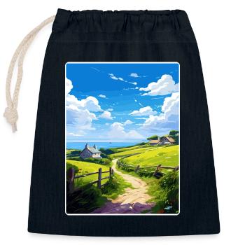 Lamorna Cornwall England Reiseposter Souvenir - Verschließbarer Geschenkbeutel aus Baumwolle (25x30cm) - Navy - Vorne