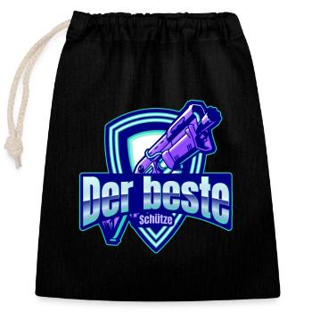 The best shooter - Closable cotton gift bag (25x30cm) - black - Front