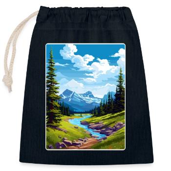 Gletscher-Nationalpark Reiseposter Souvenir WPA - Verschließbarer Geschenkbeutel aus Baumwolle (25x30cm) - Navy - Vorne