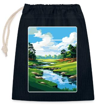 Augusta Golfplatz Vintage Reiseposter Souvenir - Verschließbarer Geschenkbeutel aus Baumwolle (25x30cm) - Navy - Vorne