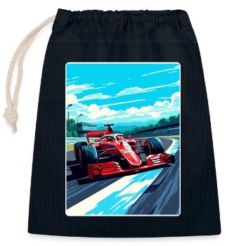 Affiche de voyage de la course automobile du circuit de Monza en Italie - Sac cadeau en coton avec cordon (25 x 30 cm) - bleu marine - Devant