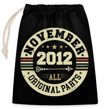 Millésime Novembre 2012 - Anniversaire Novembre 2012 - Sac cadeau en coton avec cordon (25 x 30 cm) - noir - Devant
